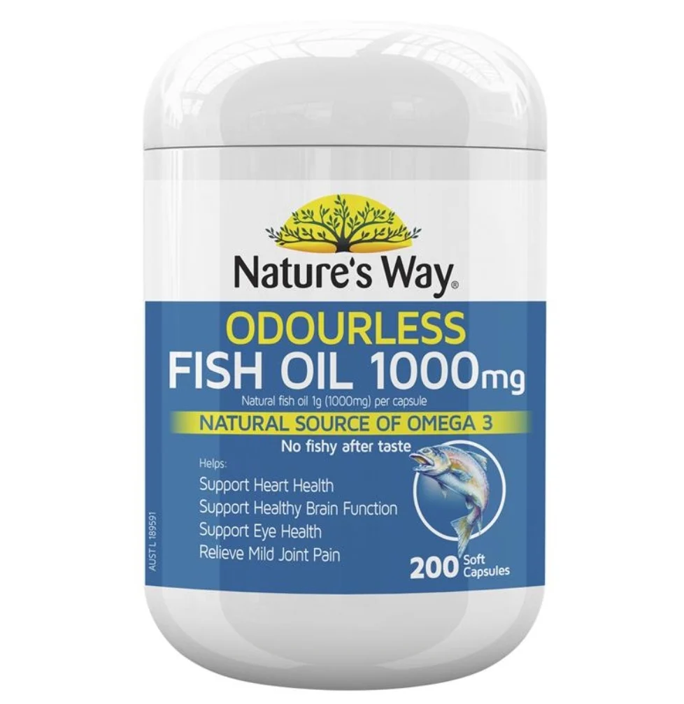 Viên Dầu Cá Nature’s Way Odourless Fish Oil 1000mg
