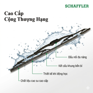 Chổi gạt mưa Schaeffler xương sắt, dùng cho các dòng xe Châu Á